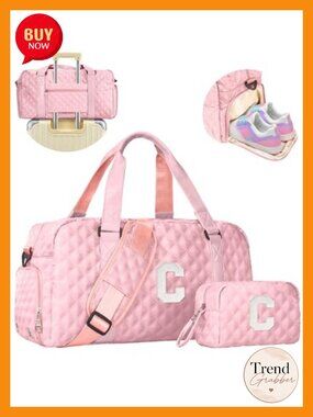 Quilted Faux Leather Duffle Bag Carry-On Travel Gym Weekend Bag